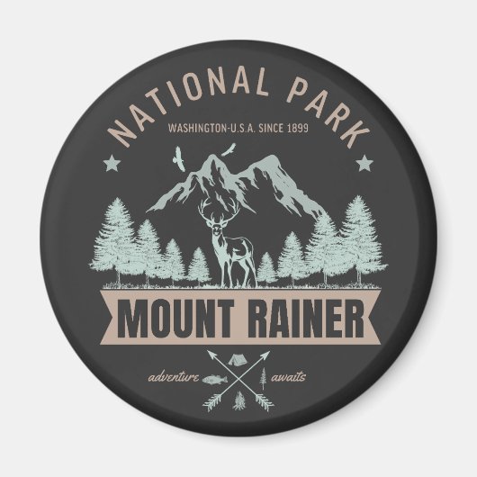 Mount Rainier Wilderness Deer  マグネット (正面)