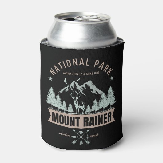 Mount Rainier Wilderness Deer Graphic  缶クーラー (缶正面)