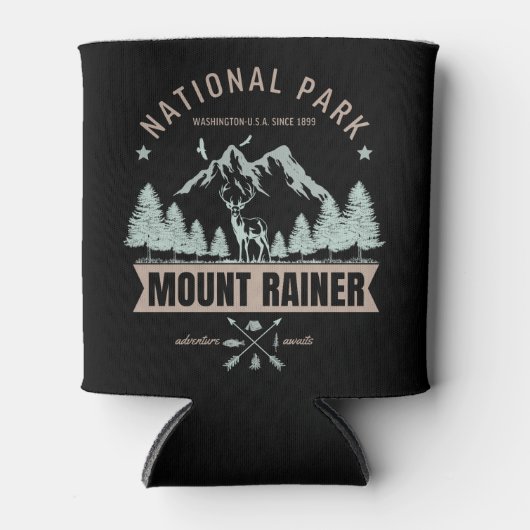 Mount Rainier Wilderness Deer Graphic  缶クーラー (正面)