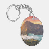 Mount Rinjani Volcano Crater Sunrise Keychains キーホルダー (正面左)