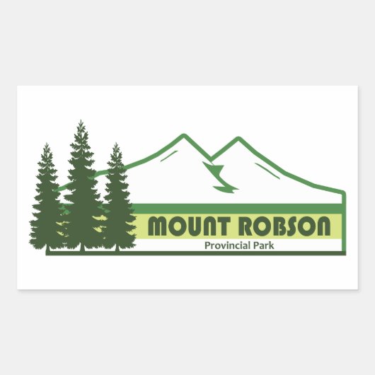 Mount Robson Provincial Park Green Stripes 長方形シール (正面)