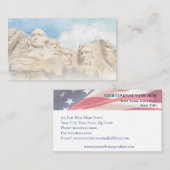Mount Rushmore & American Flag Patriotic 名刺 (正面/裏面)