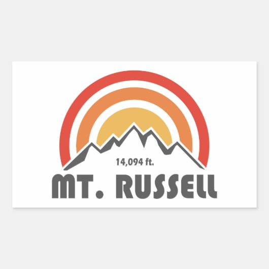 Mount Russell California 長方形シール (正面)