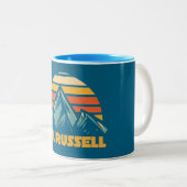 Mount Russell California Retro Turquoise ツートーンマグカップ (正面右)