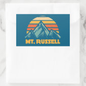 Mount Russell California Retro Turquoise 長方形シール (バッグ)