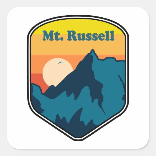 Mount Russell California Sunrise スクエアシール (正面)
