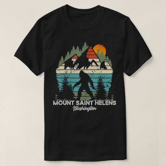 Mount Saint Helens Washington National Park Retro  Tシャツ (デザイン正面)