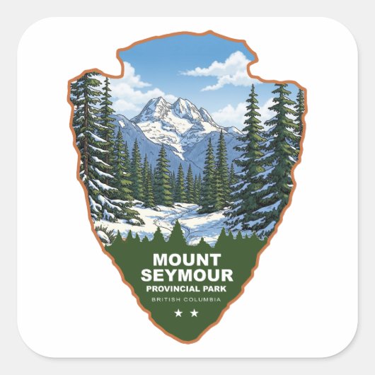 Mount Seymour Provincial Park Arrowhead スクエアシール (正面)