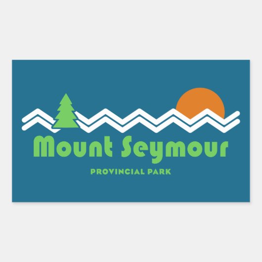 Mount Seymour Provincial Park Retro 長方形シール (正面)