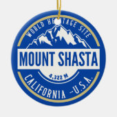 Mount Shasta California Mountain Landscape セラミックオーナメント (正面)