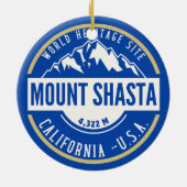 Mount Shasta California Mountain Landscape セラミックオーナメント (裏面)