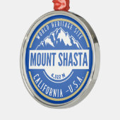 Mount Shasta California Mountain Landscape メタルオーナメント (左)