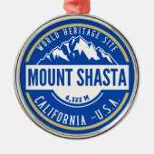 Mount Shasta California Mountain Landscape メタルオーナメント (正面)