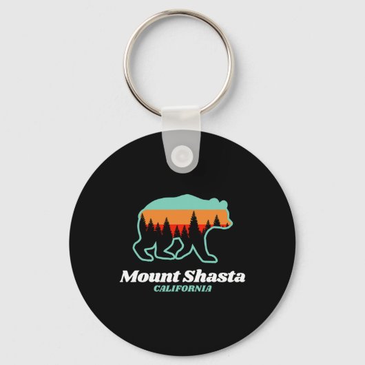 Mount Shasta California Skiing Snowboarding Bear キーホルダー (正面)