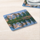 Mount Shuksan mirrored in Reflection Lake スクエアペーパーコースター (アングル)