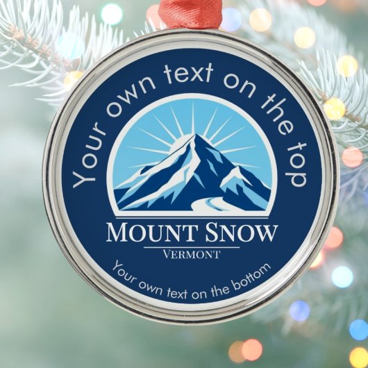 Mount Snow Vermont ski vacation medal メタルオーナメント