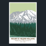 Mount St Helens National Volcanic Monument Vintage ポスター<br><div class="desc">Mount St Helens National Volcanic Monument vector artwork design. The national monument was set aside for research,  recreation,  and education. Inside the Monument,  the environment is left to respond naturally to the disturbance.</div>