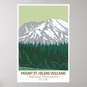 Mount St Helens National Volcanic Monument Vintage ポスター