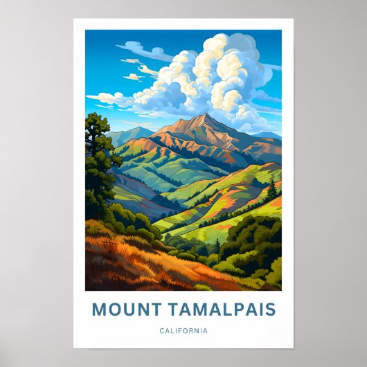 Mount Tamalpais Californiaトラベルプリント ポスター (正面)