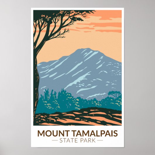 Mount Tamalpais State Park California Vintage ポスター (正面)