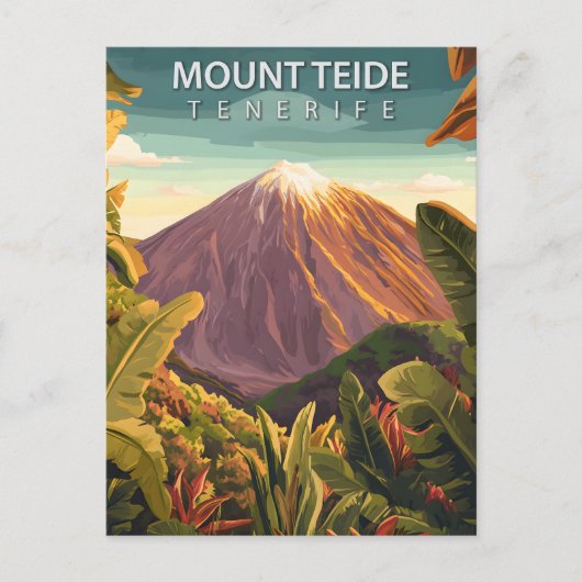 Mount Teide Tenerife Vintage Travel ポストカード (正面)