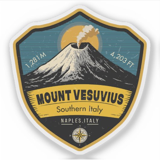 Mount Vesuvius , Naples, Italy シール (正面)