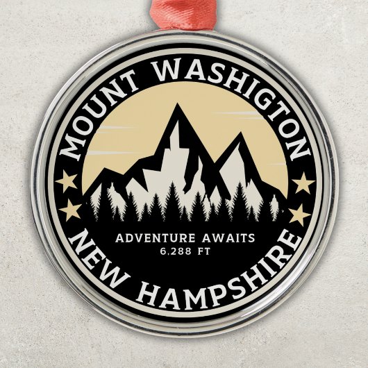 Mount Washington Mountain Landscape Souvenir メタルオーナメント