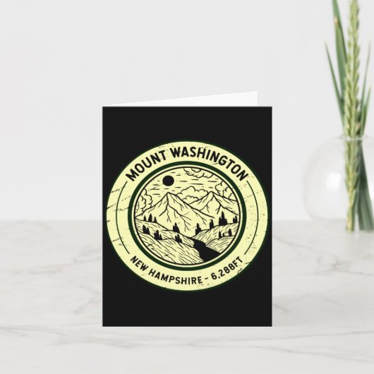 Mount Washington New Hampshire Hiking Skiing Retro カード (正面)