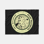 Mount Washington New Hampshire Hiking Skiing Retro フリースブランケット (正面(横))