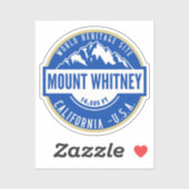 Mount Whitney California Mountain Logo シール (シート)