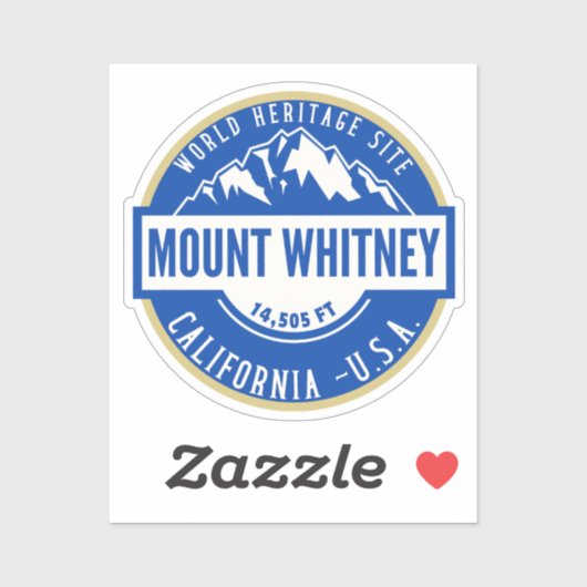 Mount Whitney California Mountain Logo シール (シート)