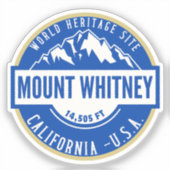 Mount Whitney California Mountain Logo シール (正面)