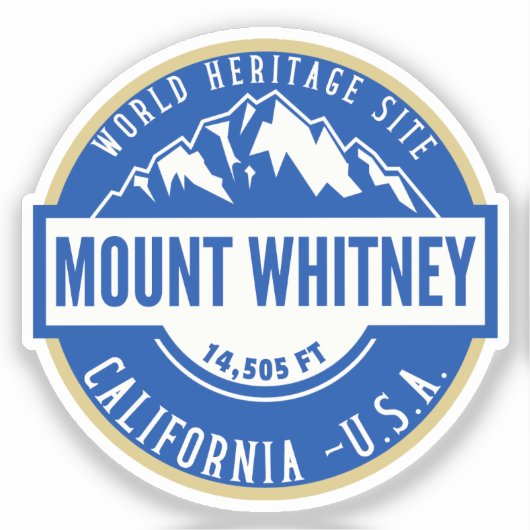 Mount Whitney California Mountain Logo シール (正面)
