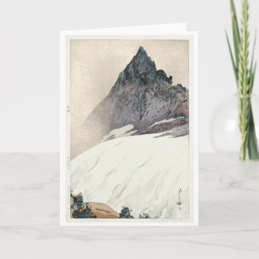 Mount Yari, Hiroshi Yoshida, Woodcut カード (正面)
