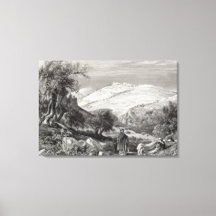 Mount ZionからのMount of Olives、 キャンバスプリント