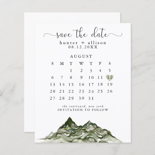 Mountain日付カレンダーを保存 (正面/裏面)