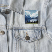 mountain湖の眺め、グレーシャー国立公園、M 缶バッジ (インサイチュ)
