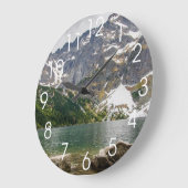 mountain湖、Tatra山、景色の写真 ラージ壁時計 (傾斜)