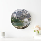 mountain湖、Tatra山、景色の写真 ラージ壁時計 (ホーム)
