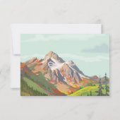 Mountain 素朴 Forestの結婚応答カードRSVP 出欠カード (裏面)