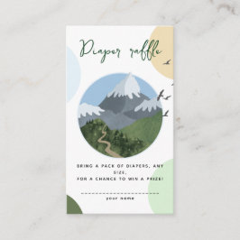 Mountain Adventure Baby Shower Diaper Raffle エンクロージャーカード