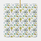 Mountain Adventure Birth Stats Christmas Ornament セラミックオーナメント (裏面)