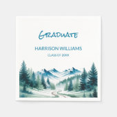 Mountain Adventure Grad Party Decor スタンダードカクテルナプキン (正面)