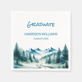 Mountain Adventure Grad Party Decor スタンダードカクテルナプキン