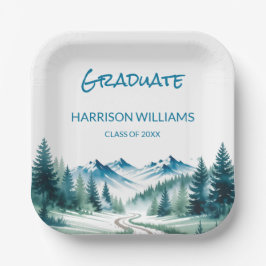 Mountain Adventure Grad Party Look ペーパープレート