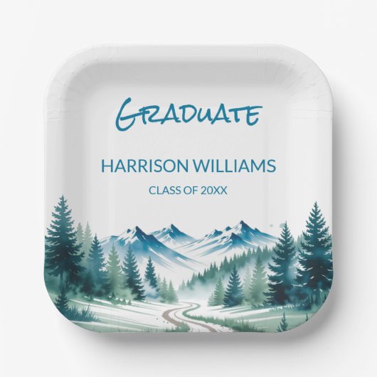 Mountain Adventure Grad Party Look ペーパープレート (正面)