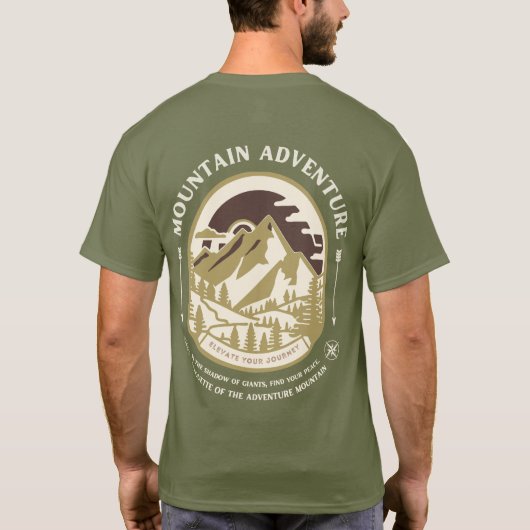 Mountain Adventure T-Shirt – Retro Outdoor Hiking  Tシャツ (裏面)