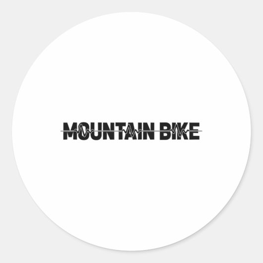 Mountain Bike - Biker Biking Mtb Ekg Heartbeat ラウンドシール (正面)