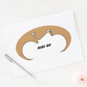 Mountain Bike Black Outline Brown 楕円形シール (封筒)