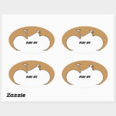 Mountain Bike Black Outline Brown 楕円形シール (シート)